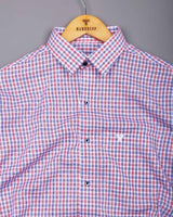 Sinoper Red With Blue Check Amsler Cotton Shirt