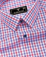Sinoper Red With Blue Check Amsler Cotton Shirt
