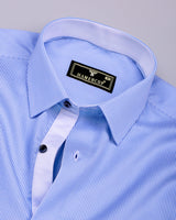 Oberon Blue With White Pencil Stripe Designer Cotton Shirt