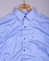 Oberon Blue With White Pencil Stripe Designer Cotton Shirt