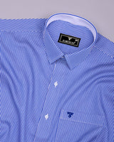 Darkblue With White Stripe Cotton Designer Shirt