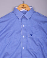 Darkblue With White Stripe Cotton Designer Shirt