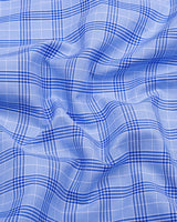 Ferrow Blue Formal Check Premium Cotton Shirt