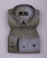 Black Two Shaded Houndstooth Dobby Premium Cotton Shirt