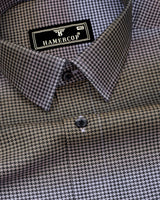 Black Two Shaded Houndstooth Dobby Premium Cotton Shirt