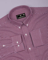 Scarlix Red With White Check Soft Cotton Shirt