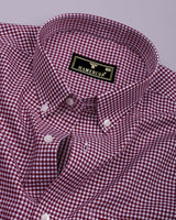 Scarlix Red With White Check Soft Cotton Shirt