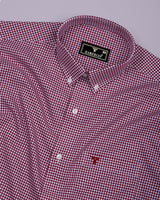 Scarlix Red With White Check Soft Cotton Shirt