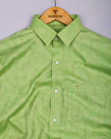 Slime Green Jacquard Textured Premium Gizza Shirt