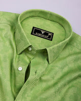 Slime Green Jacquard Textured Premium Gizza Shirt