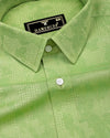 Slime Green Jacquard Textured Premium Giza Shirt