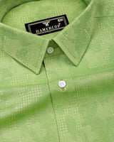 Slime Green Jacquard Textured Premium Gizza Shirt