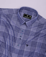 Liberty Blue Check Designer Cotton Shirt