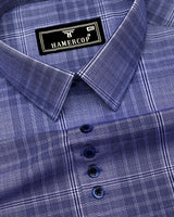 Liberty Blue Check Designer Cotton Shirt