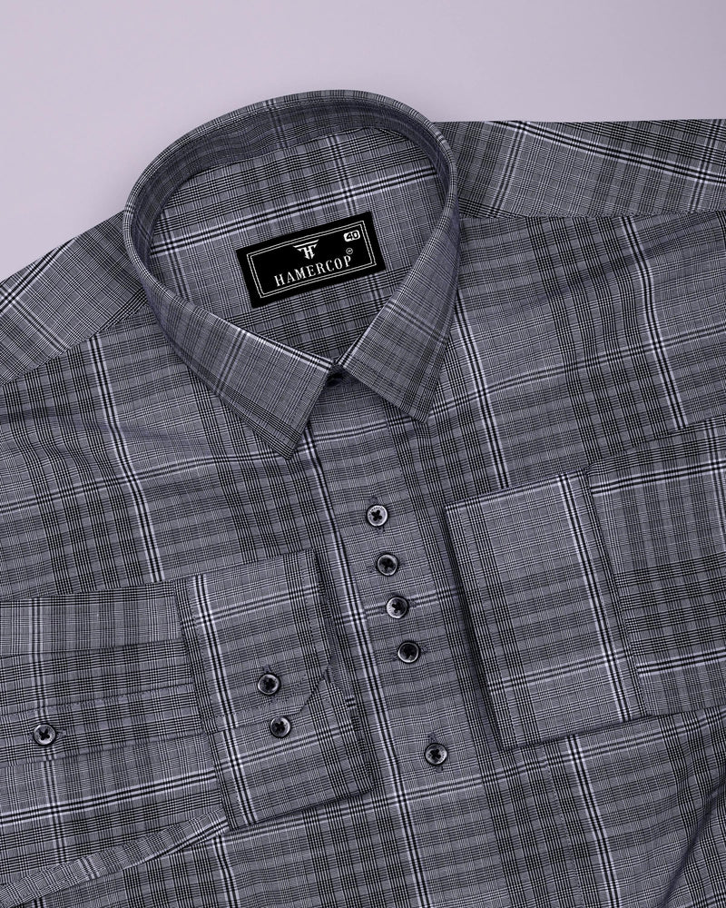 Liberty Black Check Designer Cotton Shirt