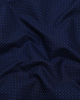 Monaco Blue Printed Formal Cotton Shirt