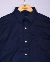 Monaco Blue Printed Formal Cotton Shirt