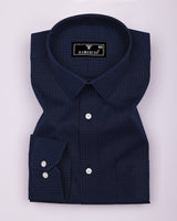Monaco Blue Printed Formal Cotton Shirt