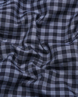 Rich Black With Gray Houndstooth Check Formal Cotton Shirt