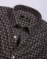 Rich Brown With White Houndstooth Check Premium Giza Shirt