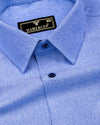 Flavyn Light Blue Two Shaded Plaid Flannel Shirt