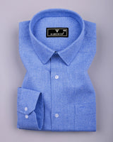 Flavyn Sky Blue Two Shaded Plaid Flannel Shirt