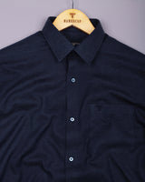 Knitron NavyBlue Plaid Flannel Solid Heavy Cotton Shirt
