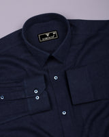 Knitron NavyBlue Plaid Flannel Solid Heavy Cotton Shirt