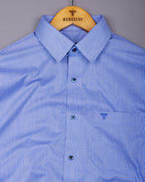 Saelor Blue Dobby Cotton Shirt