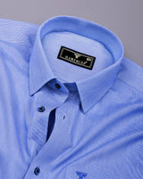 Saelor Blue Dobby Cotton Shirt