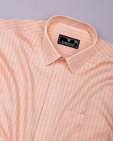 Fresin Peach Orange Jacquard Premium Gizza Shirt