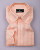 Fresin Peach Orange Jacquard Premium Gizza Shirt