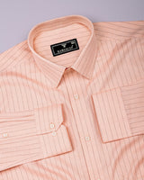 Fresin Peach Orange Jacquard Premium Gizza Shirt