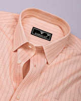 Fresin Peach Orange Jacquard Premium Gizza Shirt