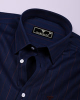 Avero NavyBlue Dobby Stripe Premium Gizza Shirt