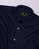 Avero NavyBlue Dobby Stripe Premium Gizza Shirt