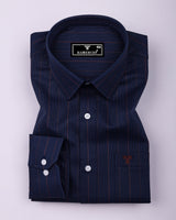 Avero NavyBlue Dobby Stripe Premium Gizza Shirt
