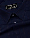 Avero NavyBlue Dobby Stripe Premium Giza Shirt