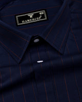 Avero NavyBlue Dobby Stripe Premium Gizza Shirt