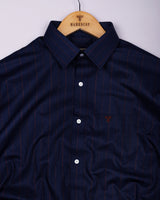 Avero NavyBlue Dobby Stripe Premium Gizza Shirt