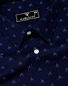 Novara Blue With White Python Shaped Dobby Cotton Shirt