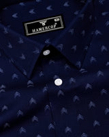 Novara Blue With White Python Shaped Dobby Cotton Shirt