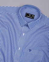 Flaro Blue With White Stripe Cotton Shirt