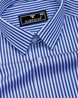 Flaro Blue With White Stripe Cotton Shirt