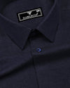 Lucca Charcoal Blue Plaid Flannel Cotton Shirt