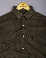 Crispello Coffee Brown Corduroy Premium Cotton Solid Shirt