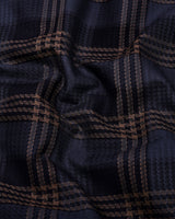 Dervo Gray With Black Dobby Check Cotton Shirt