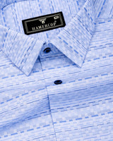 Bluzen Blue With White Jacquard Premium Giza Shirt