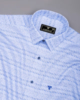 Bluzen Blue With White Jacquard Premium Giza Shirt