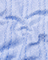 Bluzen Blue With White Jacquard Premium Giza Shirt